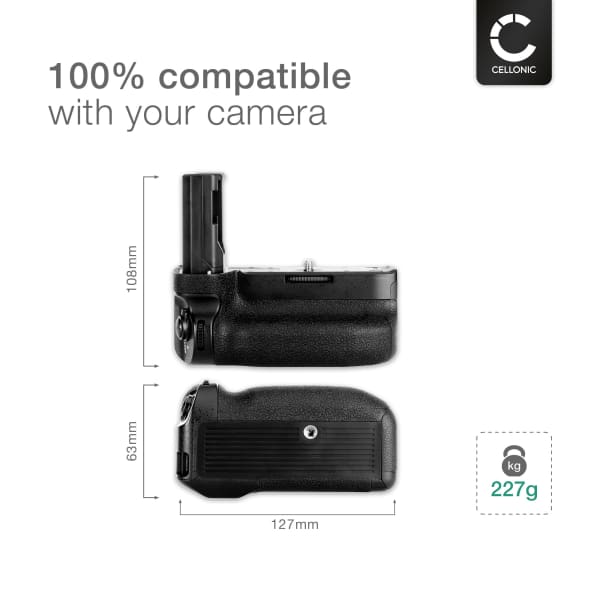 VG-C3EM Battery Grip for Sony A9, A7 III, A7R III, A7S III Cameras – NP-FZ100 Vertical Portrait Grip from CELLONIC