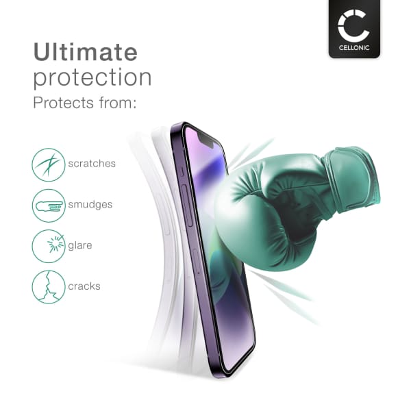 3x CELLONIC iPhone 14 Screen Protector - 6.1" Phone Screen Cover 2.5D Full Glue Ultra Thin 9H Tempered Glass Protective Smartphone Display Screen Guard