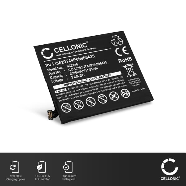 Batteria CELLONIC Li3829T44P6h806435 per telefono ZTE Nubia M2 Lite / Z11 Ricambio affidabile da 3000mAh per il tuo cellulare smartphone