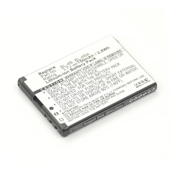 Ersatz Akku für Nokia 2630 / 2760 / 5000 / 6111 / 6131 / 7360 / 7370 / 7373 / N76 Handy / Smartphone - Ersatzakku BL-4B 750mAh , Handyakku Ersatz Akku für Nokia 2630 / 2760 / 5000 / 6111 / 6131 / 7360 / 7370 / 7373 / N76 Handy / Smartphone - Ersatzakku BL-4B 750mAh , Handyakku