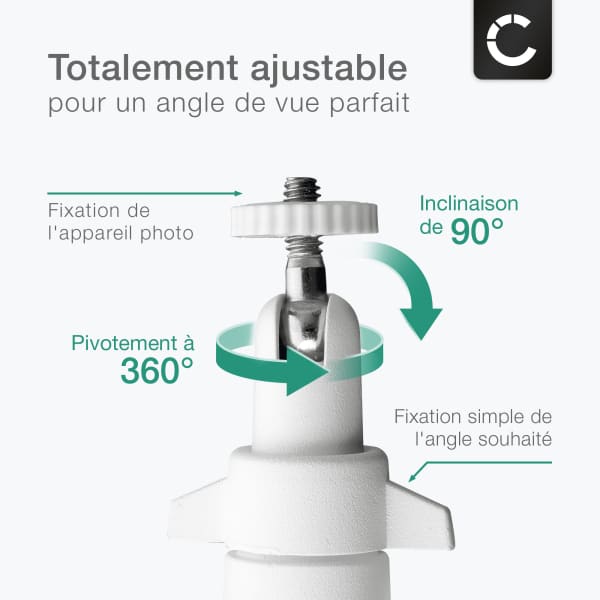 Lot De 3 Supports Muraux Pour Caméra Arlo / Wyze - Rotation 360° Et Inclinaison 90° - Installation Facile Sans Perçage - Pour Intérieur Et Extérieur