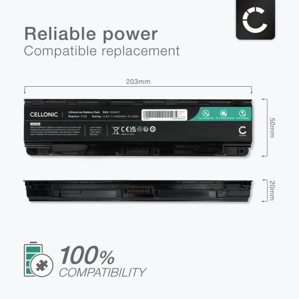 Akku tietokoneeseen Toshiba Satellite C55-A, C50, C70, C50D-A, C50-A, C55D, Toshiba PABAS272 - 10.8V 4400mAh tuotemerkiltä CELLONIC