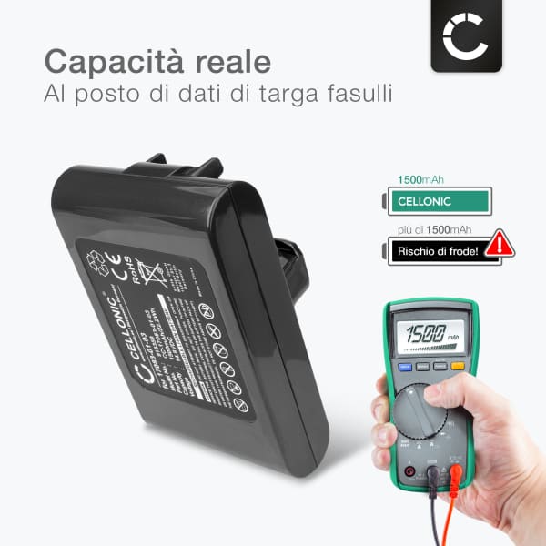 Batteria per Dyson DC35, DC30, DC30 White (Dyson 917083-02) 1500mAh - Adatto solo per il tipo A - di CELLONIC