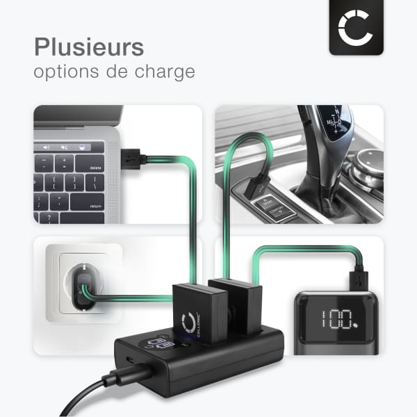 Kit 2 Batteries + Chargeur Pour Panasonic Lumix DC-GX9, GX85, ZS100... - Compatible Multi Modèles