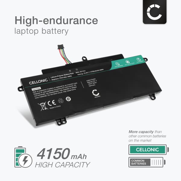 Battery for Toshiba Tecra Z40-A, Z40-B, Z40-C, Z40T-A, Z40T-C, Z50-A, PA5149U-1BRS 15.2V 4150mAh from CELLONIC