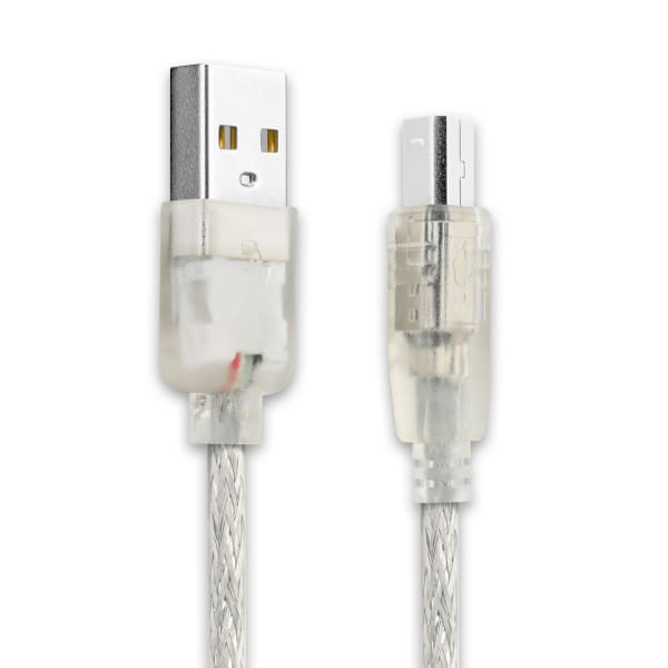Cable de datos de 3m para periféricos de PC - Cable USB tipo B a USB tipo A 2.0 Transparente de - Cable USB impresora, fax, impresora código de barras, escáner, impresora láser Cable de datos de 3m para periféricos de PC - Cable USB tipo B a USB tipo A 2.0 Transparente de - Cable USB impresora, fax, impresora código de barras, escáner, impresora láser