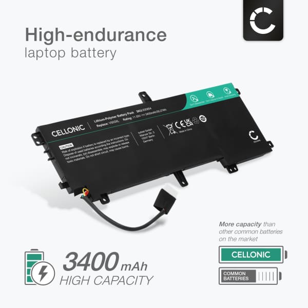 Akku tietokoneeseen HP Envy 15-AS, HP VS03XL - 11.55V 3400mAh tuotemerkiltä CELLONIC