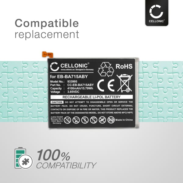 subtel Phone Battery Replacement for Samsung Galaxy A71 (SM-A715) + 17-Tool Phone Repair Kit - EB-BA715ABY 4100mAh