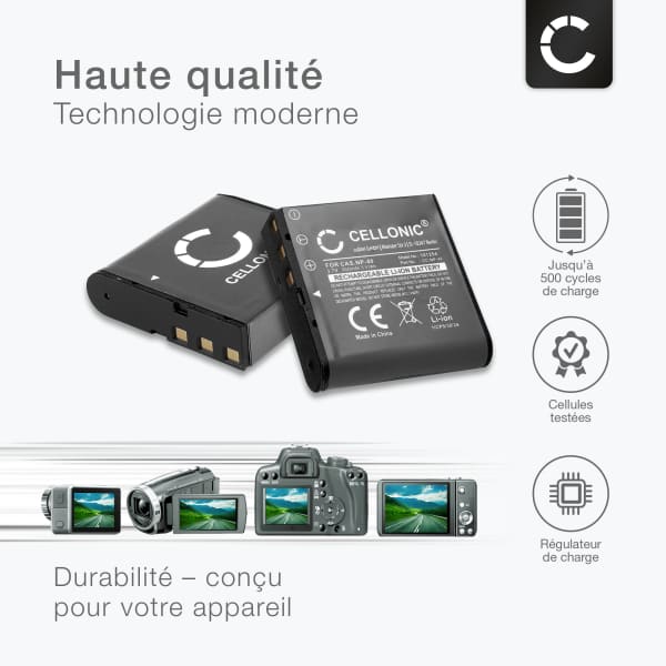 Pack de 2x batteries LB-060 950mAh pour appareil photo Kodak PIXPRO AZ528, AZ421, AZ422, AZ521, AZ365, AZ525, AZ361, AZ527, LB-060 - Avec chargeur et câble d'alimentation