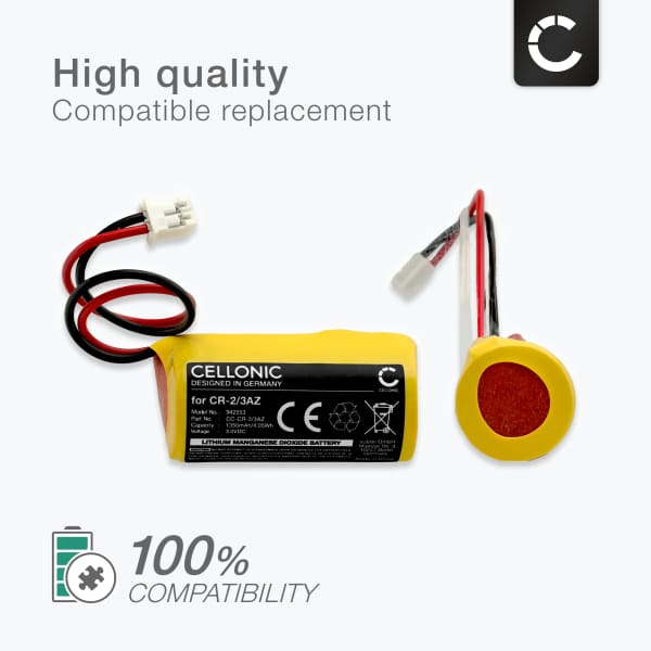 Battery for Verisure Brandvarnare, Camera Detector, Night Control, Roykvarsler, Sirene, Voice 1350mAh from CELLONIC