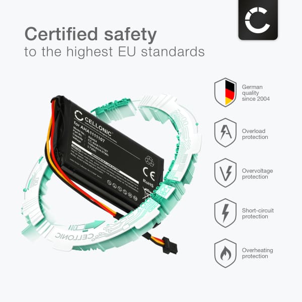 CELLONIC GPS Battery for TomTom Go Essential, Go 620, Go 610, Go 600 (4FA60) + 17pc GPS Tool Kit AHA1111107 AHA11111010 P6 1100mAh SatNav Sat Nav Battery Replacement