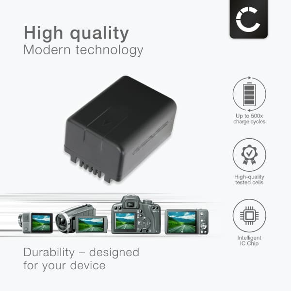 Akku kameraan Panasonic HC-VX870, HDC-SD40, HC-V700, HC-V500, HC-V100, HC-V250, HC-V210 - VW-VBK180 VBK360 VW-VBL090 (1500mAh, 3.7V) tuotemerkiltä CELLONIC