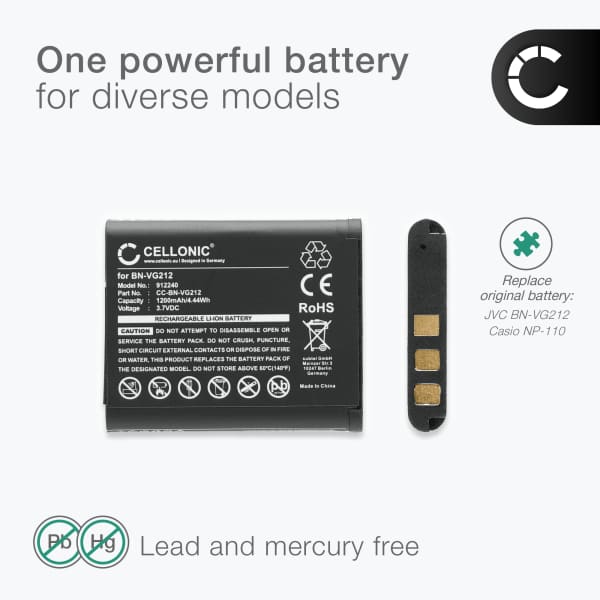 NP-110 Battery for Casio Exilim Pro EX-F1, EX-ZR10, EX-ZR20, EX-Z2000, EX-Z200, EX-ZR15, EX-FC200s 1200mAh Camera Battery Replacement NP-110