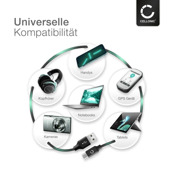 CELLONIC USB-Kabel 1m – Kompatibel Mit XP-PEN Star 03/05/06, Micro-USB Auf USB-A, Daten & Laden