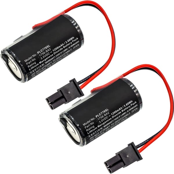 2x Batteria sostitutiva per Allen-Bradley 1756 L61S / 1756 L62S / 1756 L63S / 1756-BA2 / 94811501 rev12 / ControlLogix 556x Series Affidabile ricambio da 1200mAh celle dalla lunga durata di vita utile 2x Batteria sostitutiva per Allen-Bradley 1756 L61S / 1756 L62S / 1756 L63S / 1756-BA2 / 94811501 rev12 / ControlLogix 556x Series Affidabile ricambio da 1200mAh celle dalla lunga durata di vita utile