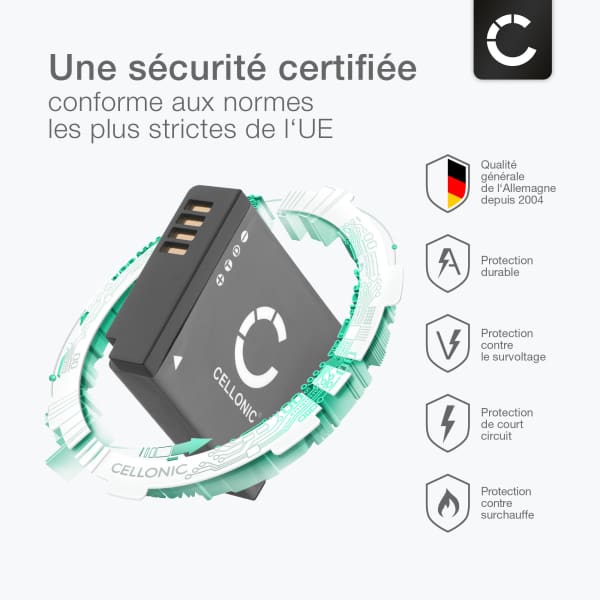Batterie pour Panasonic Lumix GM1, GM5, DMC LX15, GX800, GF7, GX880, BLH7 600mAh de CELLONIC