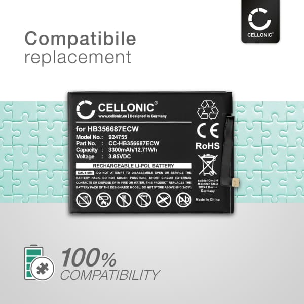 CELLONIC Phone Battery Replacement for Huawei P Smart Plus / P30 Lite / Nova 2 Plus / Honor 7x + 17-Tool Phone Repair Kit - HB356687ECW 3300mAh