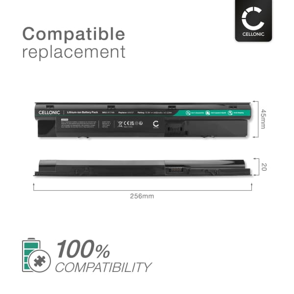 Akku kannettavaan tietokoneeseen HP ProBook 450 G1, 470 G1, 455 G1, 450 G0, 440 G1, 470 G0, 445 G1, FP06, FP09, H6L26AA - 4400mAh 10.8V - 11.1V 