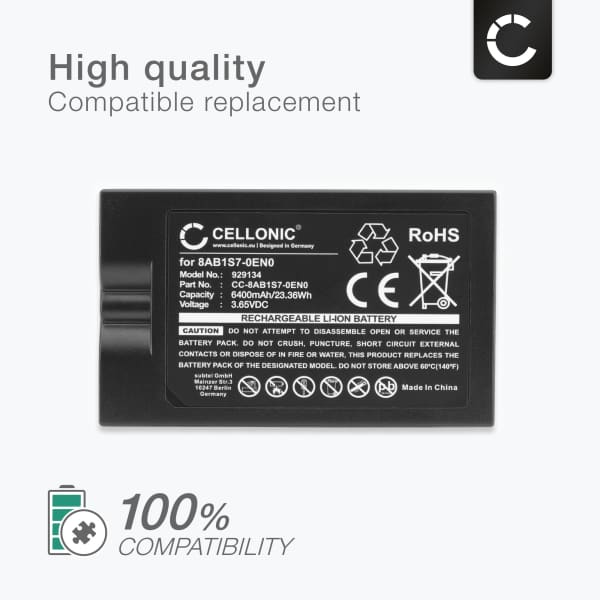 2x Battery for Ring Intercom, Ring Stick Up Cam, Ring Spotlight Cam, Ring Video Doorbell 2 6400mAh from CELLONIC