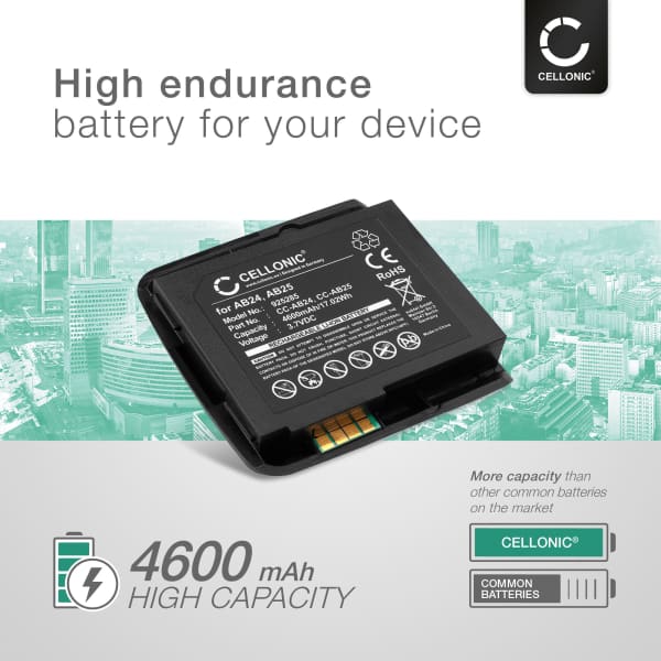 Battery for Intermec CN50, Intermec CN51, AB25 3.7V 4600mAh / 17.02Wh from CELLONIC