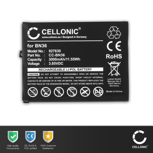 BN36 Battery for Xiaomi Mi A2 Smartphone / Phone Battery Replacement - 3000mAh