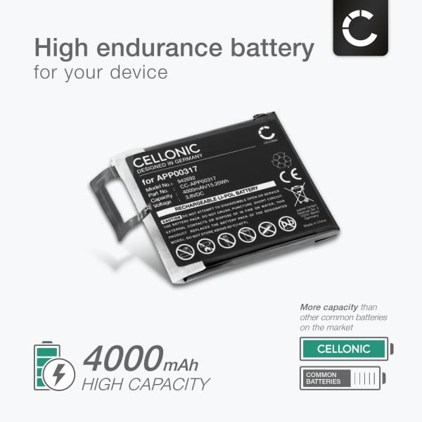 Battery for CAT S62 Pro, CATERPILLAR S62 Pro, (CAT, CATERPILLAR APP00317) 4000mAh from CELLONIC