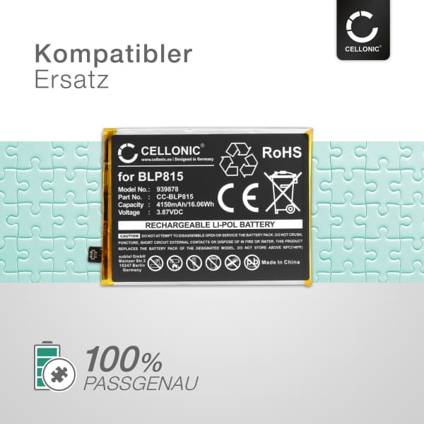 Ersatz Akku für OnePlus Nord N10 5G Handy / Smartphone - Ersatzakku BLP815 4150mAh , Handyakku