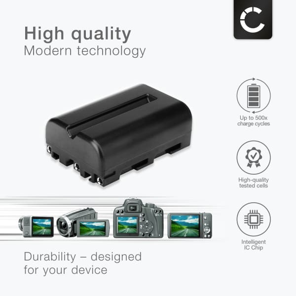 Akku kameraan Sony Alpha 77, A77, A58, A99, A300, A200, A350, A65, A700, A100, A57, A900, NP-FM500H - NP-FM500H (1600mAh, 7.4V) tuotemerkiltä CELLONIC