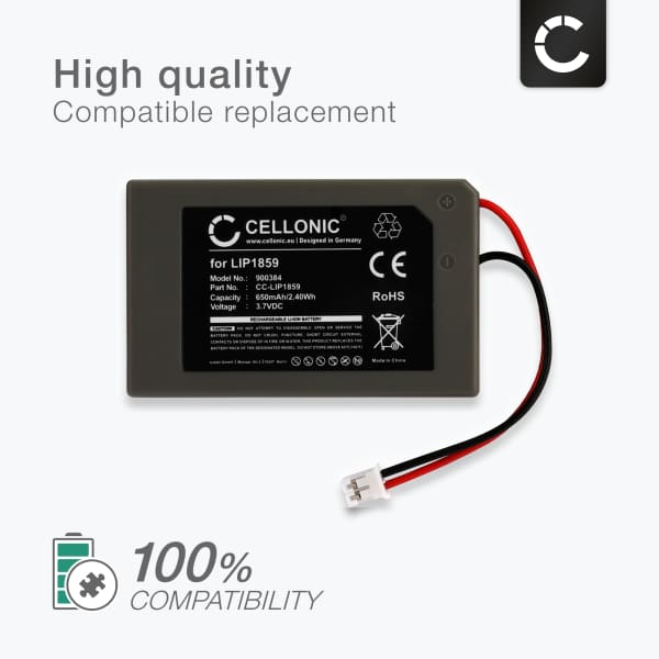 2x LIP1859,LIP1472 Battery for Sony PlayStation 3 SIXAXIS Controller (PS3 SIXAXIS CECHZC1E,CECHZC1H,CECHZC1J,CECHZC1U) Handheld Console Gaming Controller Battery Replacement - 650mAh 3.6V - 3.7V Lithium Ion + Tool-kit