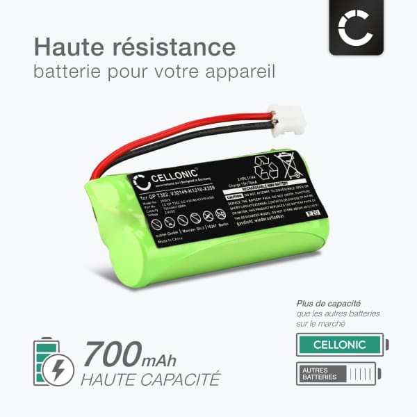 Batterie Rechargeable Pour Téléphone Sans Fil Siemens Gigaset AS150 - 2,4V NiMH, 700 MAh