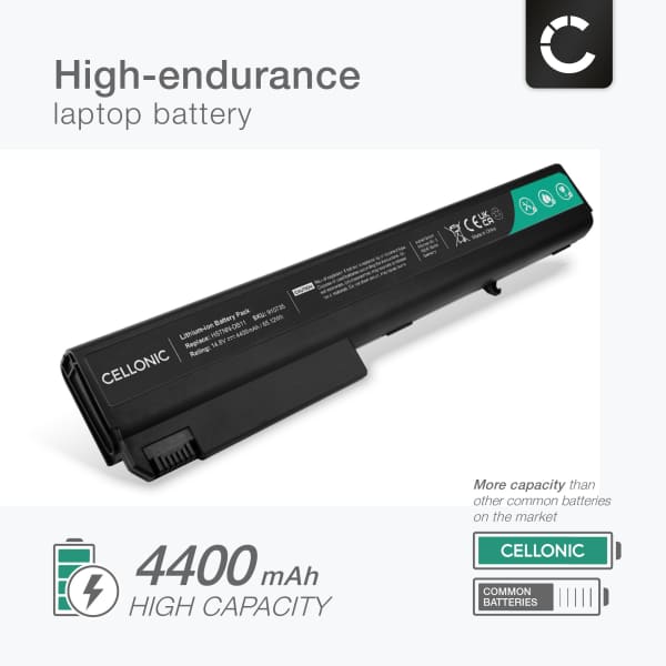 Battery for HP Compaq nx7400, nx7300, nx9420, nc8430, 8510p, 8510w, 8710w, 8710p, PB992A 14.8V 4400mAh from CELLONIC
