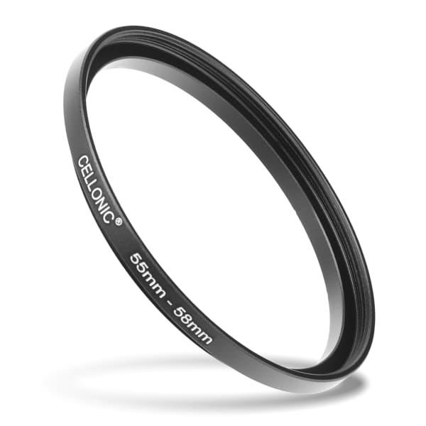 Sovitinrengas kameraan 55 mm - 58 mm, korotusrengas, matta musta step up ring Sovitinrengas kameraan 55 mm - 58 mm, korotusrengas, matta musta step up ring
