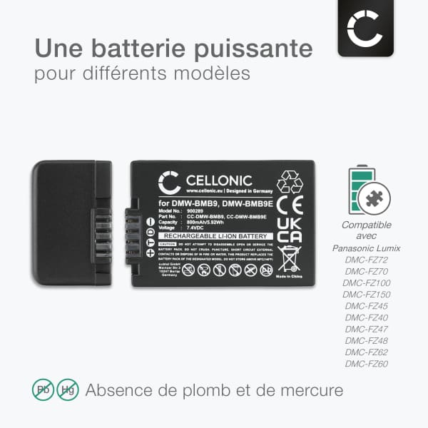 DMW-BMB9 DMW BMB9E BMB9PP Batteria Per Panasonic - Foto 14