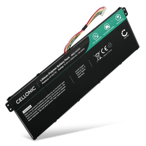 Battery for Acer Spin 5 SP513, SF514, SP513, Spin 3 SP314, TravelMate Spin P4, Swift 3 SF316-51, Swift 5 Pro SF514, ConceptD 3 Pro, Ezel, AP18C7M 15.4V 3800mAh from CELLONIC Battery for Acer Spin 5 SP513, SF514, SP513, Spin 3 SP314, TravelMate Spin P4, Swift 3 SF316-51, Swift 5 Pro SF514, ConceptD 3 Pro, Ezel, AP18C7M 15.4V 3800mAh from CELLONIC
