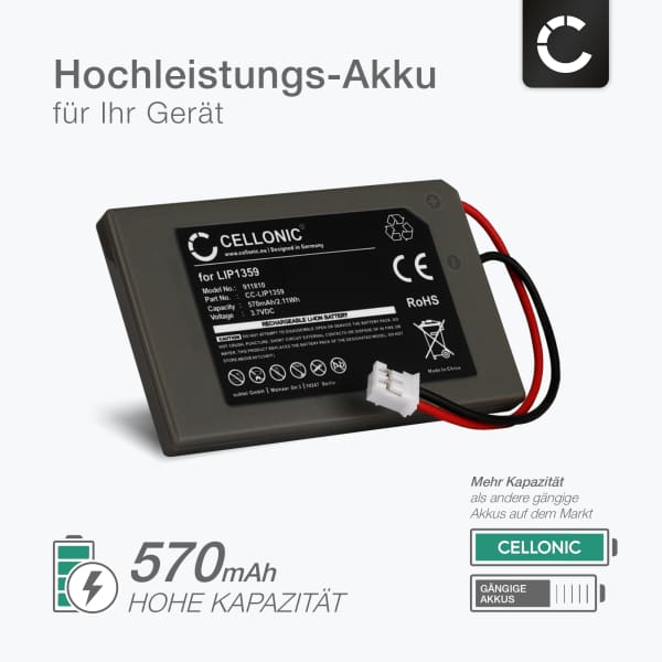Vhbw Ersatzakku Vhbw Akku Für PS3 DualShock 3 Controller - 600mAh