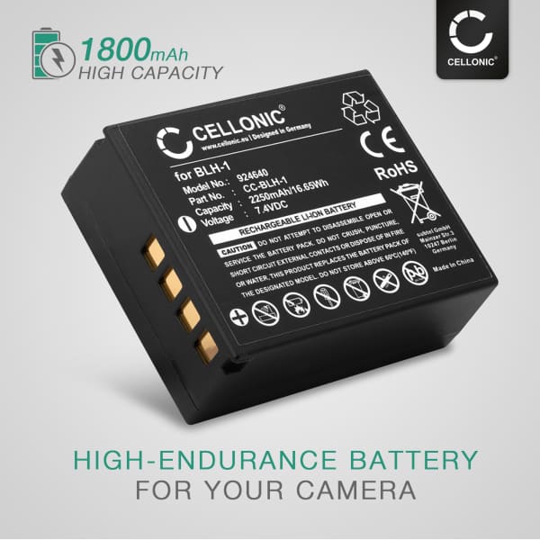 Battery for Olympus OMD EM1 Mark II, Mark III, E-M1X, BLH-1 2250mAh from CELLONIC