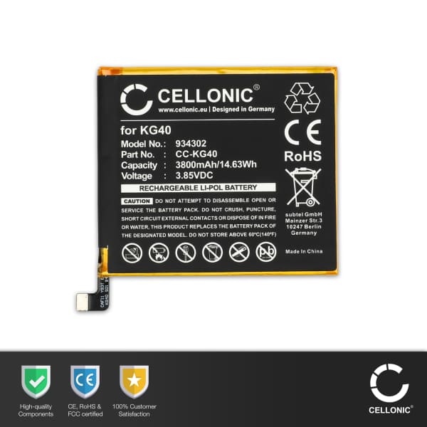 KG40 Battery for Motorola One Macro / Moto G8 Play Smartphone / Phone Battery Replacement - 3800mAh