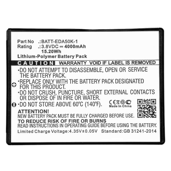Battery for Honeywell EDA50, Scanpal EDA40, EDA50K, EDA50hc 3.8V 4000mAh from CELLONIC