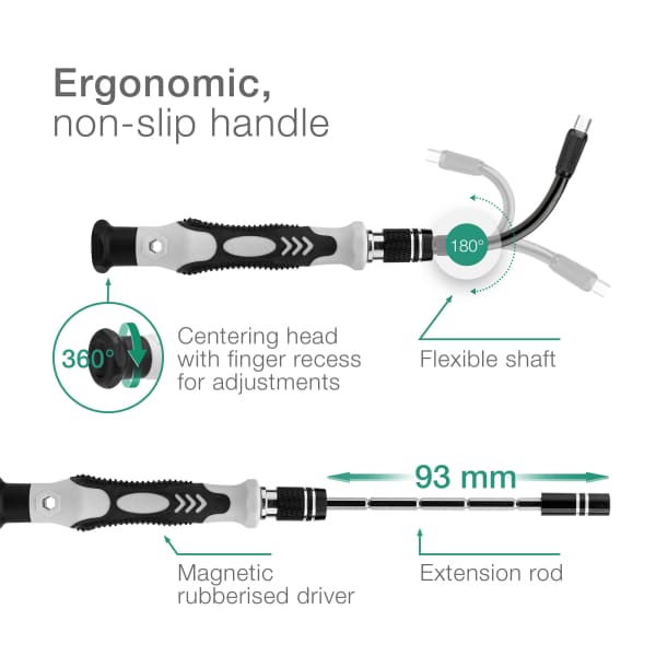 Ruuvimeisselisarja 122 osaa, ruuvimeisseli, irtokärjet ja avaustyökalut - phillips, ura, torx, imukuppi, pinsetit ynm. Tarkkuustyökalut säilytyslaatikossa