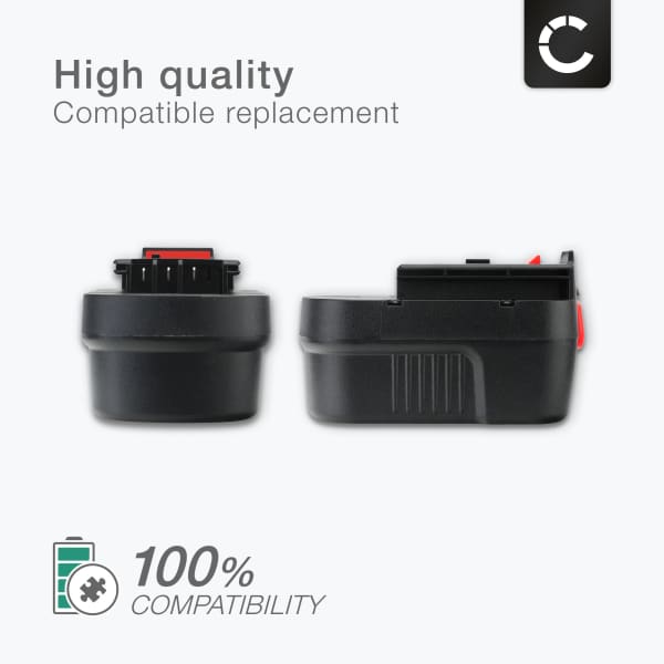 2x Battery for Black & Decker RD1440K, AST214XC, BDG14SF, BDGL1440, BDGL14K-2, CD142SK Cordless Tools - 3Ah 14.4V NiMH A14, A1714, A9251, A144, A14F, A14NH Battery Replacement