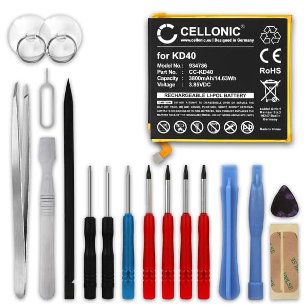 CELLONIC Phone Battery Replacement for Motorola Moto G8 Plus + 17-Tool Phone Repair Kit - KD40 3800mAh CELLONIC Phone Battery Replacement for Motorola Moto G8 Plus + 17-Tool Phone Repair Kit - KD40 3800mAh