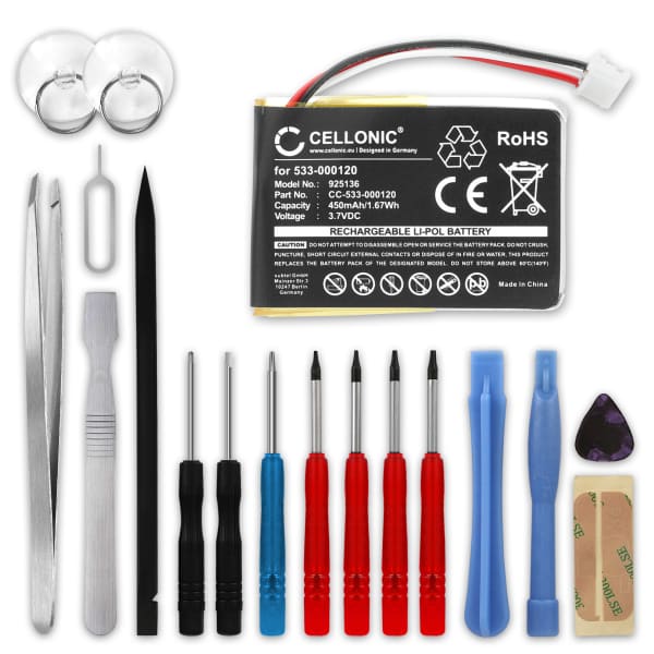 Batteria sostitutiva 533-000120 per Logitech MX Anywhere 2 MX Master MX Master 2 MX Master 2S MX Master 3 MX Ergo Affidabile ricambio da 450mAh + Set di strumento celle dalla lunga durata di vita utile Batteria sostitutiva 533-000120 per Logitech MX Anywhere 2 MX Master MX Master 2 MX Master 2S MX Master 3 MX Ergo Affidabile ricambio da 450mAh + Set di strumento celle dalla lunga durata di vita utile