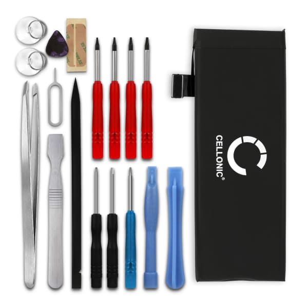 CELLONIC Phone Battery Replacement for Apple iPhone 5S (A1453 / A1518 / A1528 / A1530 / A1533 / A1457) + 17-Tool Phone Repair Kit - 616-0720 1700mAh CELLONIC Phone Battery Replacement for Apple iPhone 5S (A1453 / A1518 / A1528 / A1530 / A1533 / A1457) + 17-Tool Phone Repair Kit - 616-0720 1700mAh