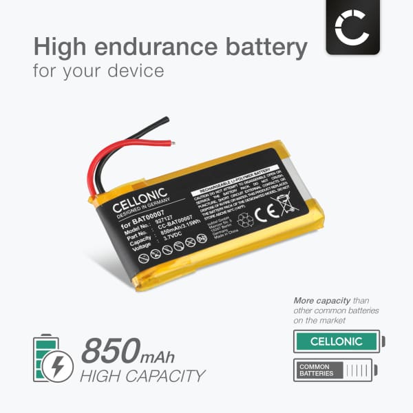 2x Akku kuulokkeisiin Cardo Scala Rider Packtalk Duo - 850mAh, 3.7V, BAT00007, SRPT0102 vaihtoakku