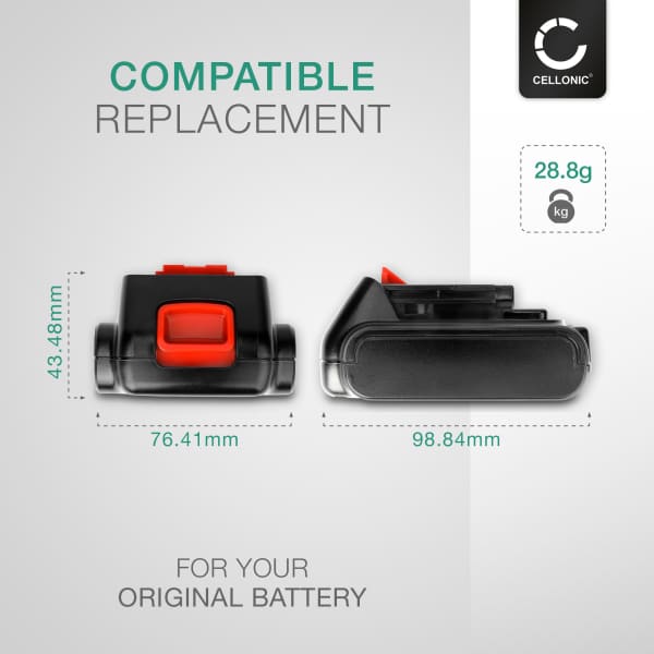 2x Akku työkaluun Black & Decker EGBL14KB, EGBL14K,ASD14kB, ASL148KB, EGBHP146BK, EGBHP146K - BL1114, BL1314, BL1514 vaihtoakku, 14.4V, 2.5Ah, Li Ion