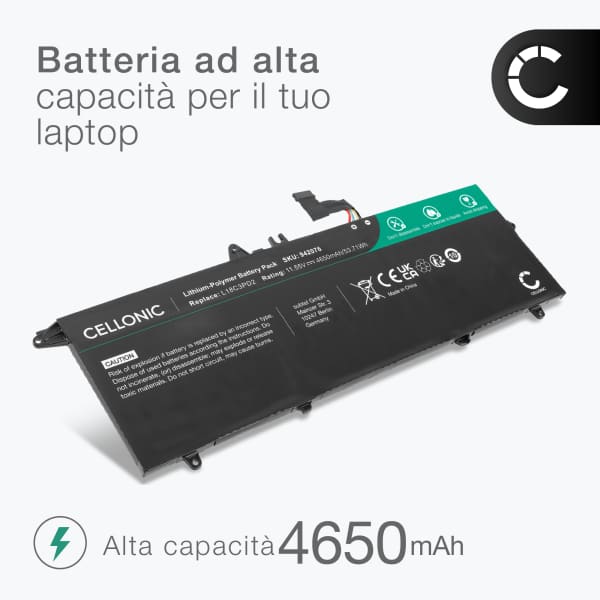 Batteria per portatile Lenovo ThinkPad T14s, ThinkPad T490s ricambio per laptop 4650mAh 11.55V 