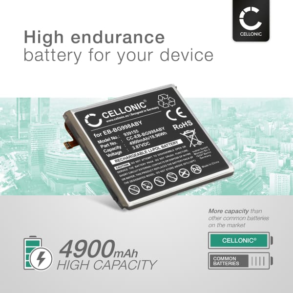 Akku kännykkään Samsung Galaxy S21 Ultra (SM-G998) - EB-BG998ABY, 4900mAh, 3.87V vaihtoakku