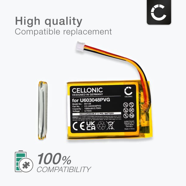 U603048PVG Battery for Astro Gaming C40 TR Wireless Controller Handheld Console Gaming Controller Battery Replacement - 1000mAh 3.6V - 3.7V Lithium Polymer