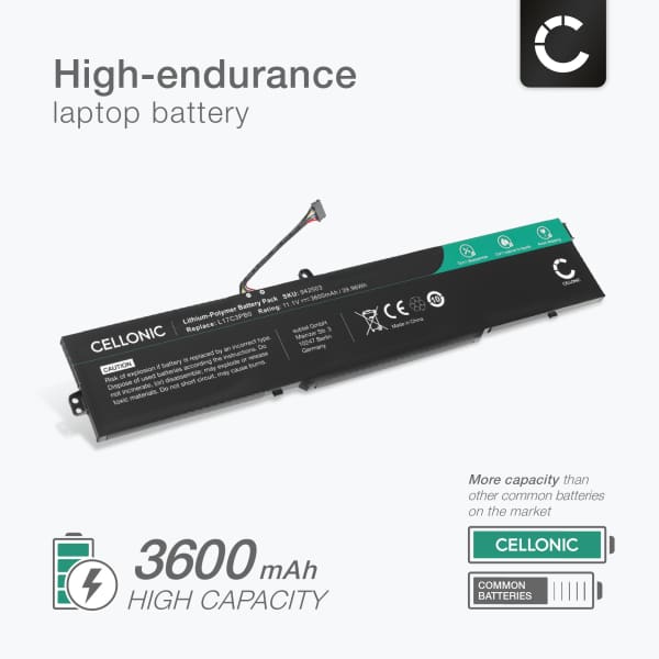 Battery for Lenovo Ideapad 330-15ICH, Ideapad 330-17ICH, Lenovo L17C3PB0, L17M3PB1 11.1V 3600mAh from CELLONIC