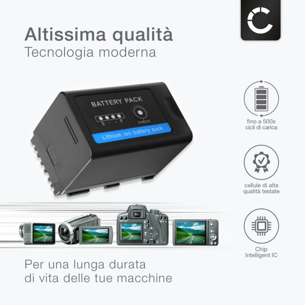 Batteria per Canon XF605, XF705, EOS C300 Mark II, Canon C200, CA-CP200L, C300 Mark II PL BP-A30 (3400mAh, 14.4V) marca CELLONIC